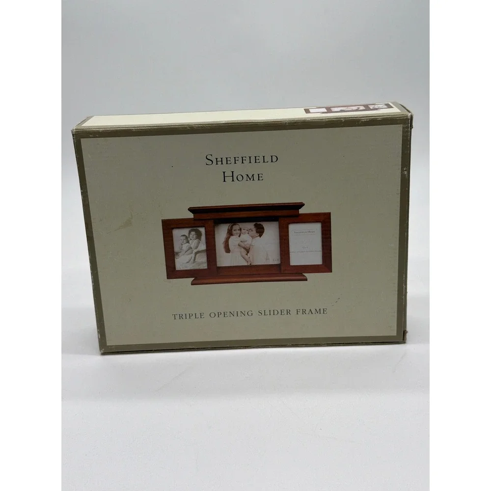 Sheffield Home Triple Opening Slider Frame Wood Brown 3 Photo 6614 WAL NEW